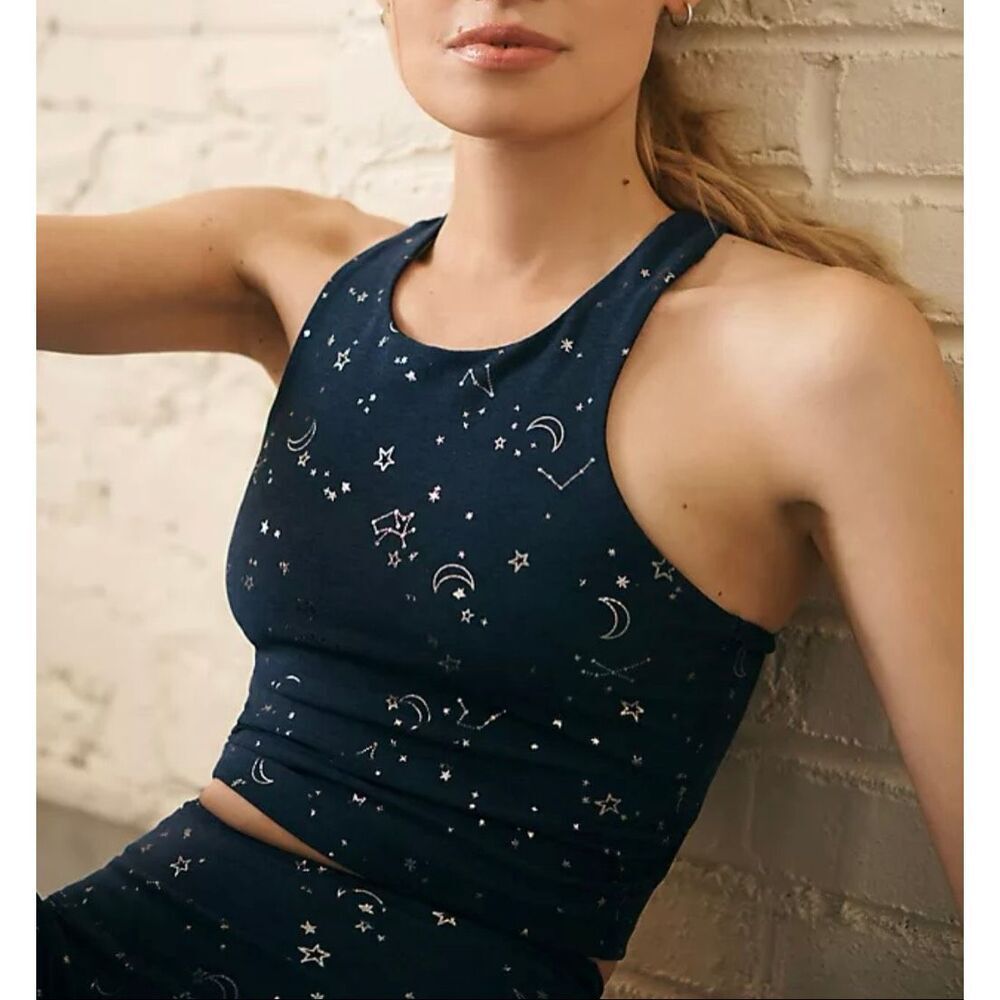 NWOT Beyond Yoga Softshine Constellation Pattern Focus Tank Sports Bra Women's S
